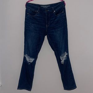 American Eagle Jeans - size 12 long - TOMGIRL buttonfly distressed